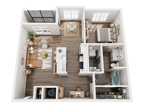 3D floor plan of our A2 unit type